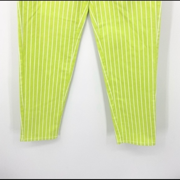 Victor Glemaud Lime Green Striped Ankle Jeans - Picture 5 of 7